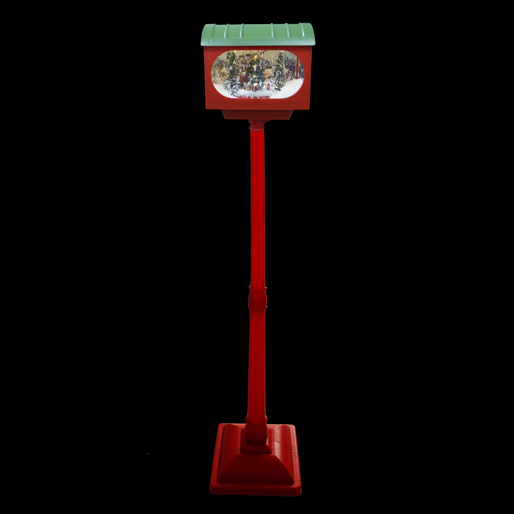 NATAL  POSTE DECORATIVO ANIMADO C/ SOM C/NEVE 1,5m (VERMELHO VERDE)