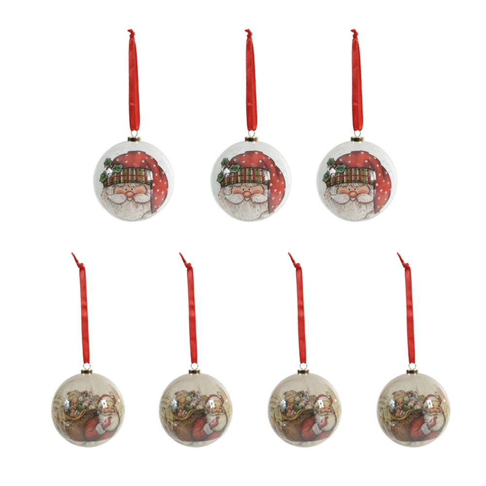BOLAS DECORADAS NATAL C/7 (BEGE) 8D