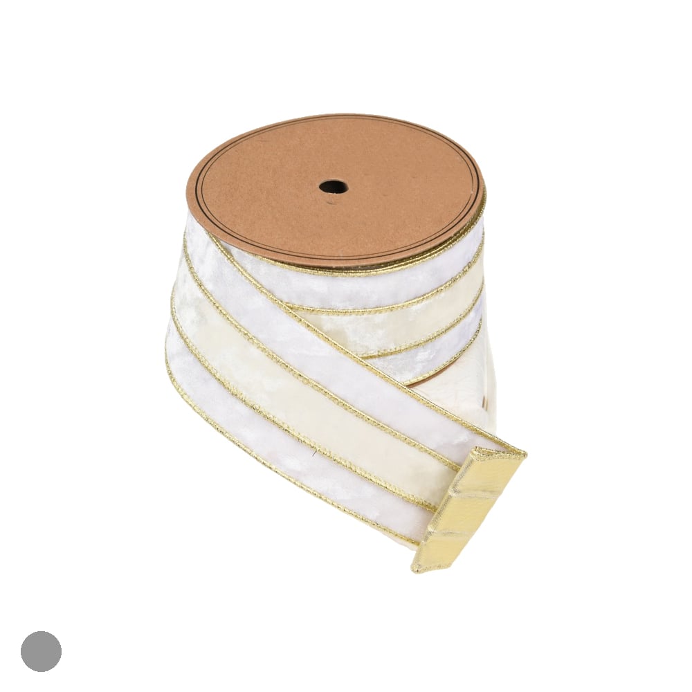 FITA ARAMADA VELUDO C/COSTURA (BRANCO OFF WHITE) 6,3cmX9,14m