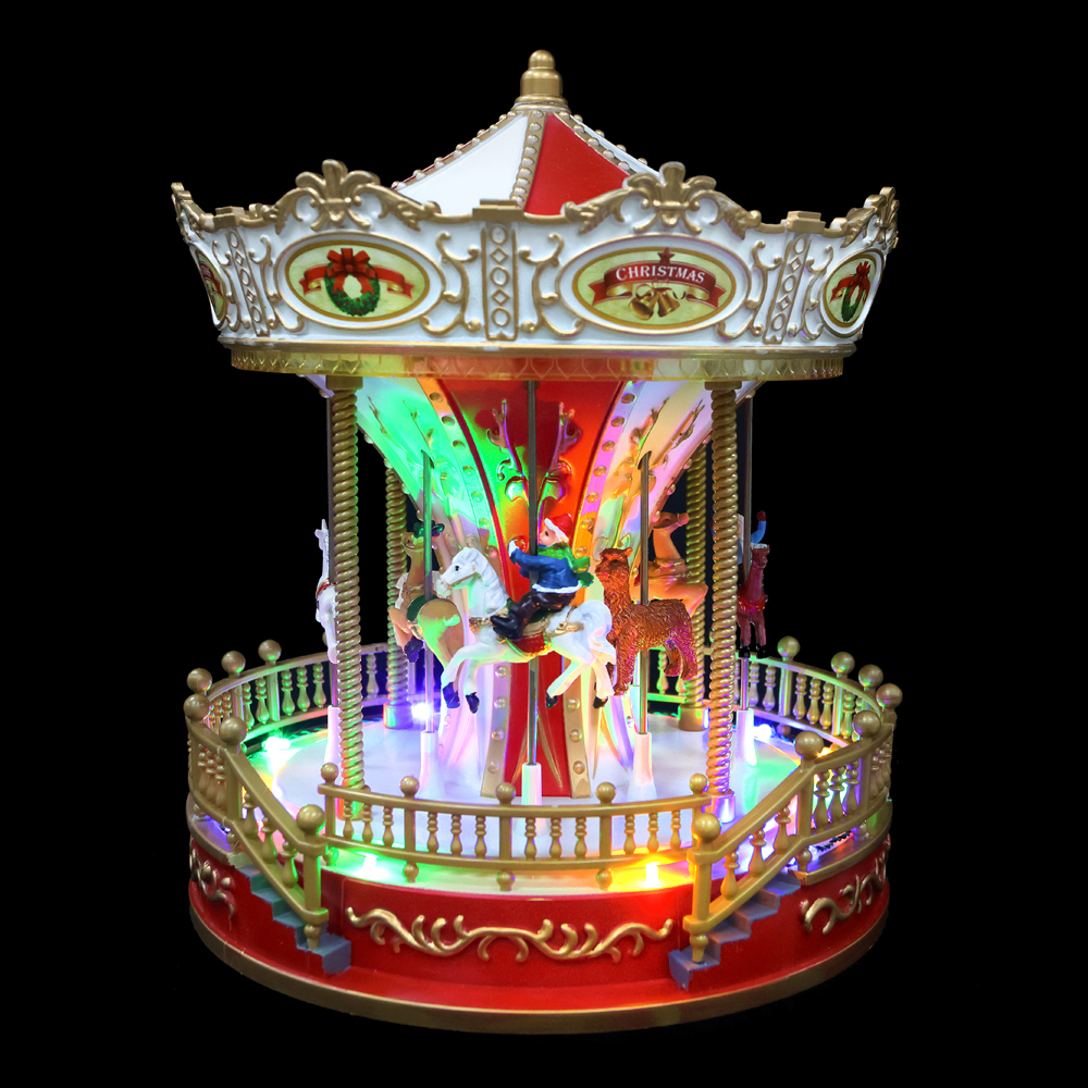 VILA CARROSSEL C/MUSICA E MOVIMENTO (COLORIDO) 28X23,6X28CM