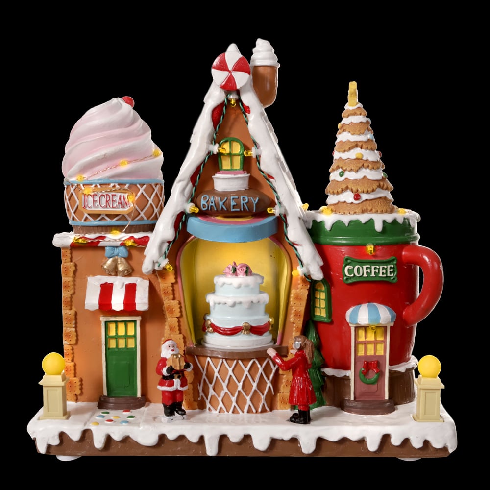 LOJA DE DOCES NATAL C/MUSICA E MOVIMENTO (COLORIDO) 24,5X25X11CM