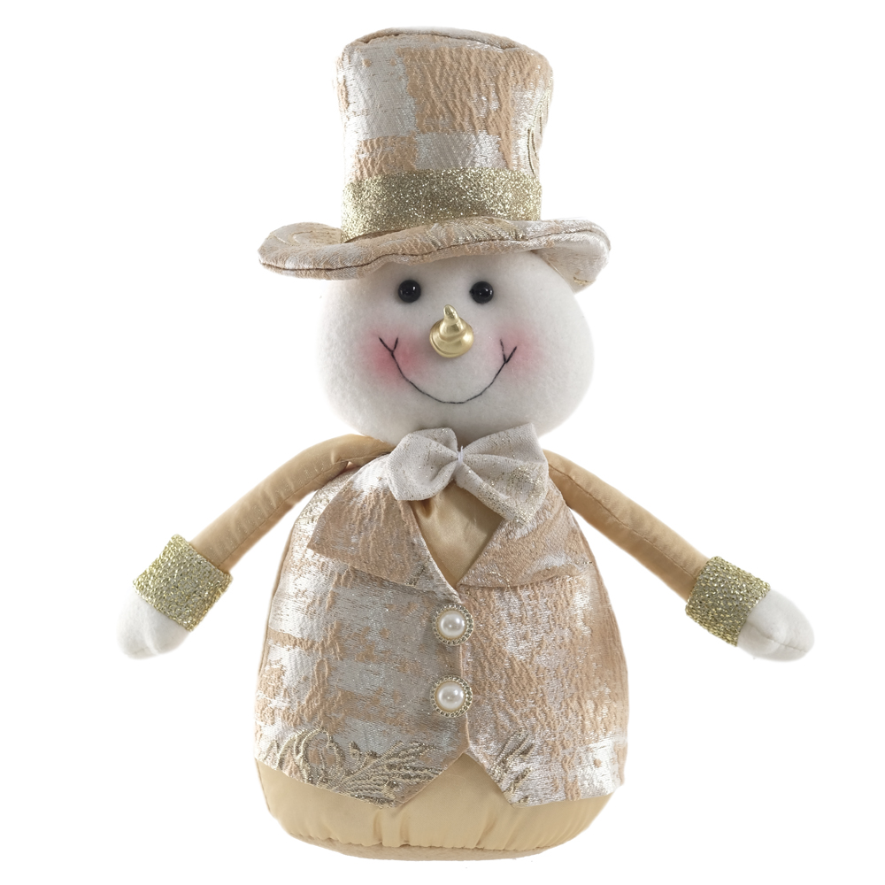 BONECO DE NEVE NATAL (DOURADO) 29cm