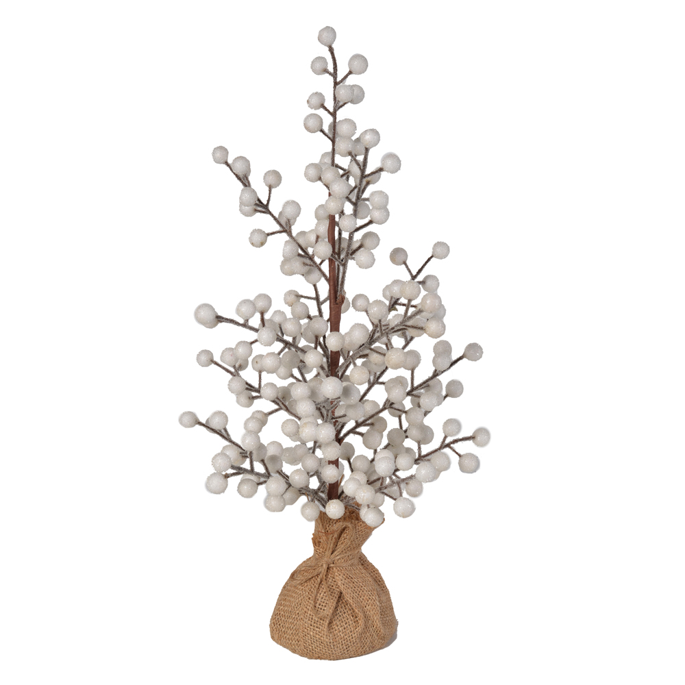 A.ARVORE NATAL BERRY C/JUTA (BRANCO) 45cm