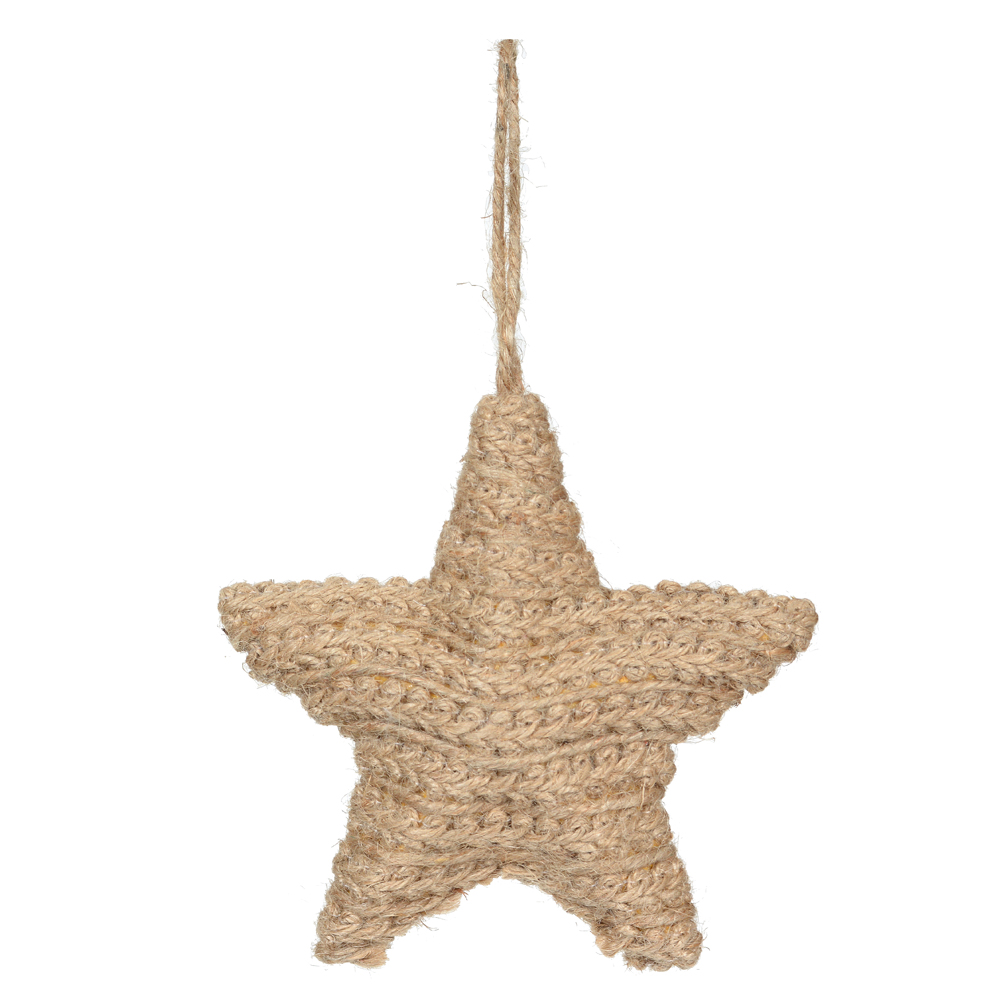 ENFEITE NATAL ESTRELA PENDURAR (MARROM CLARO) 15X15X5cm 15D