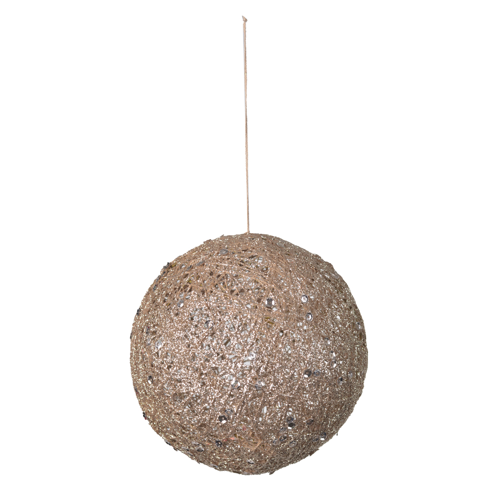 BOLA DECORADA NATAL (CHAMPANHE) 15cm