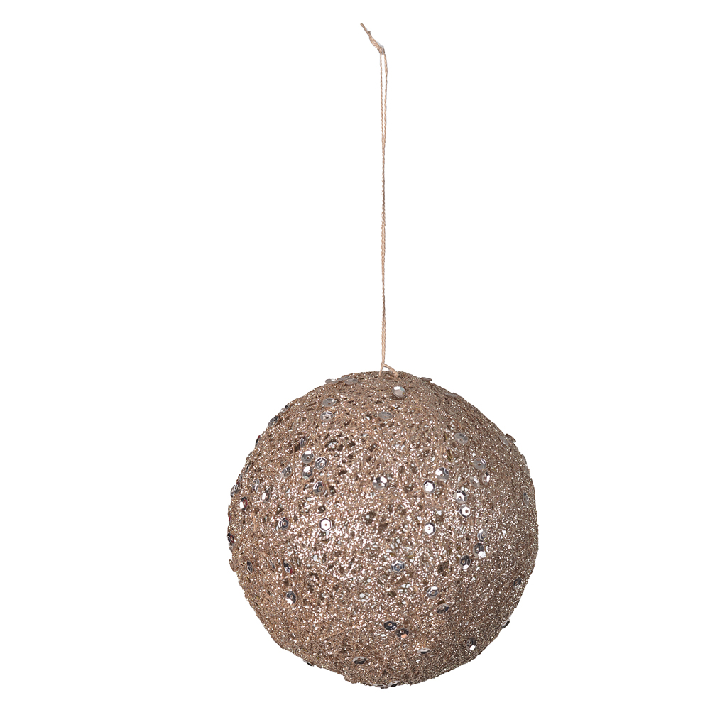 BOLA DECORADA NATAL (CHAMPANHE) 12cm