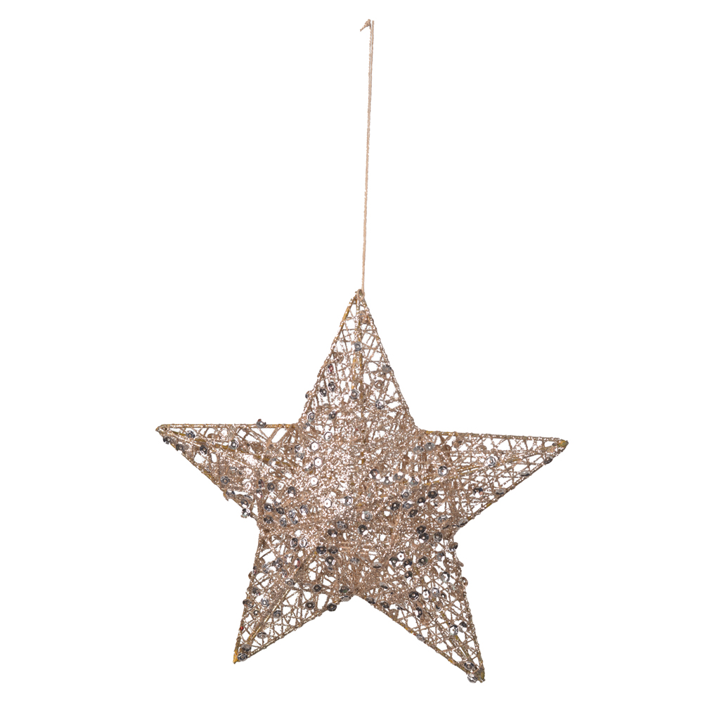 NATAL ESTRELA DECORATIVA (CHAMPANHE) 20cm