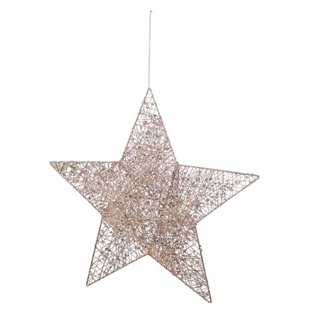 NATAL ESTRELA DECORATIVA (CHAMPANHE) 40cm