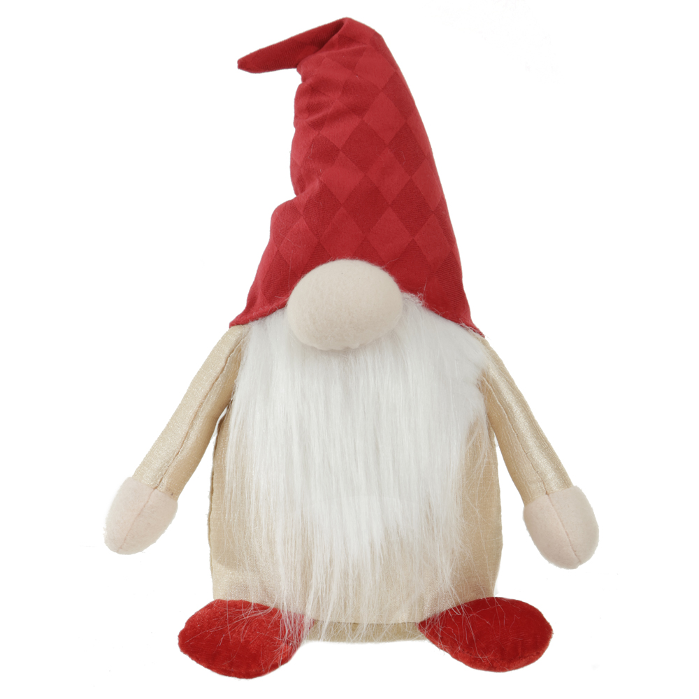 BONECO  NATAL GNOMO (DOURADO VERMELHO) 33cm