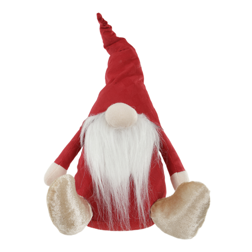 BONECO  NATAL GNOMO (VERMELHO DOURADO) 40cm