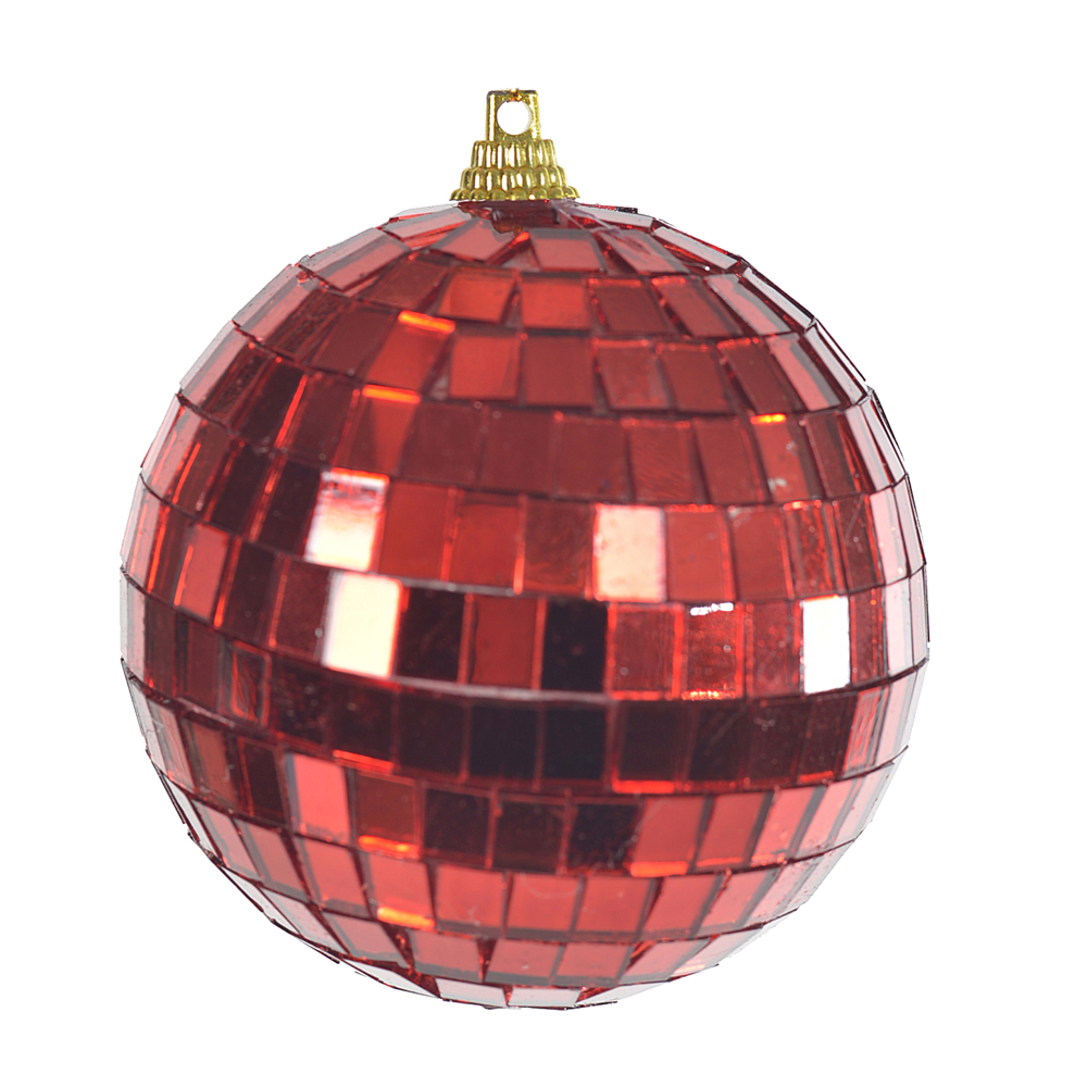 BOLA DECORADA ESPELHADA (VERMELHO) 8cm