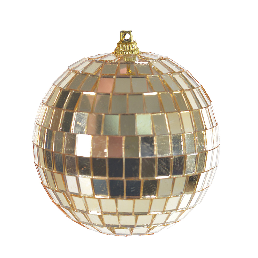 BOLA DECORADA ESPELHADA (CHAMPANHE) 8cm