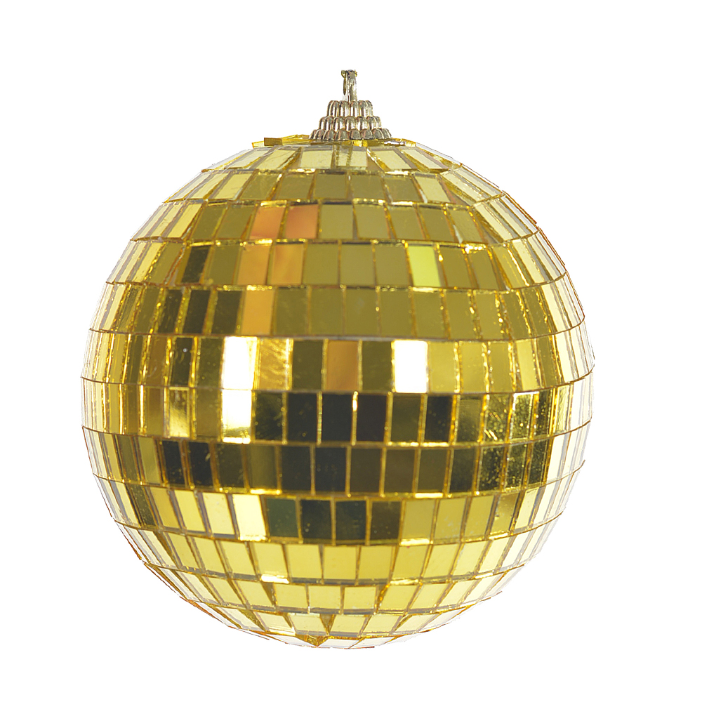 BOLA DECORADA ESPELHADA (DOURADO) 10cm