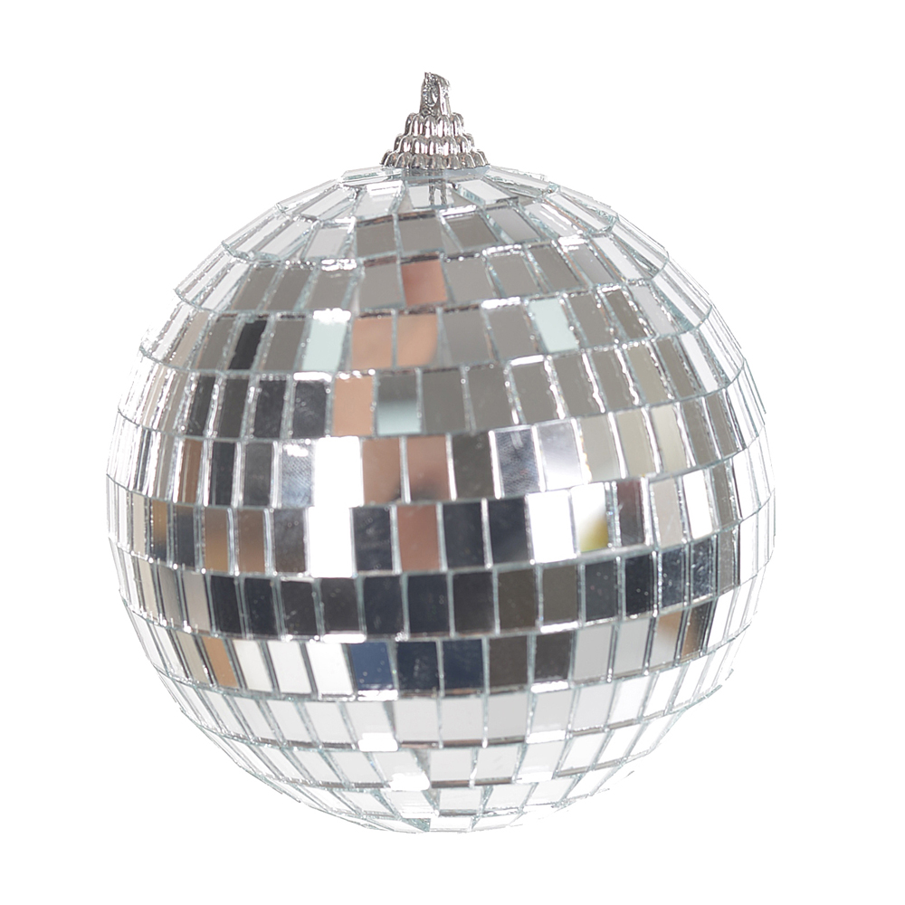 BOLA DECORADA ESPELHADA (PRATA) 10cm