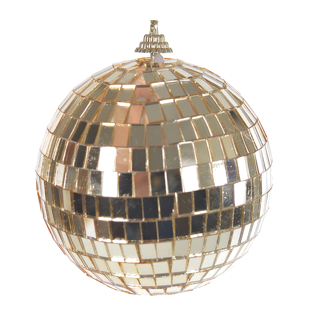 BOLA DECORADA ESPELHADA (CHAMPANHE) 10cm
