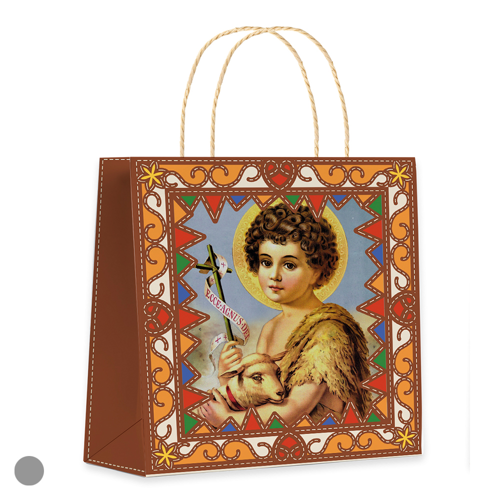 SACOLA P PAPEL MARROM FE NA FESTA (MARROM) 14,3X15,5X7cm