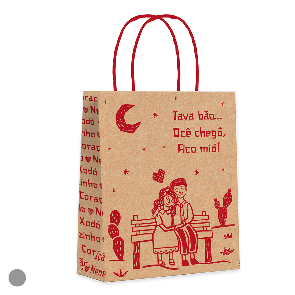 SACOLA M PAPEL VERMELHO XODO (VERMELHO) 18X23X10cm