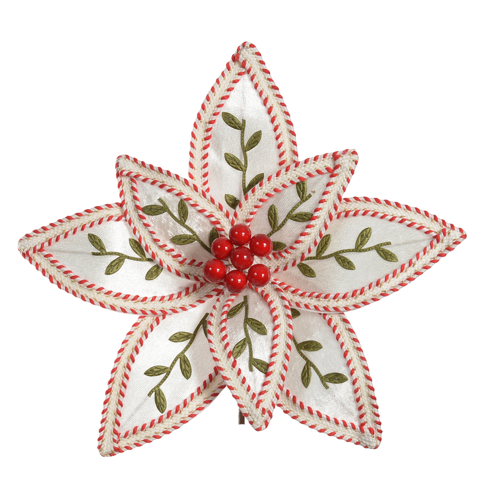 H.BICO DE PAPAGAIO NATAL AVELUDADO (OFF WHITE VERMELHO) 19cm 25d