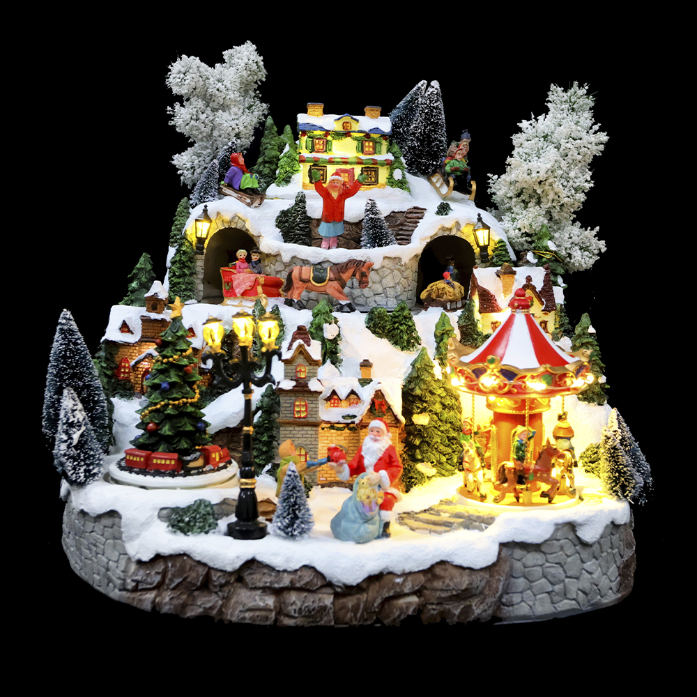 VILA NATAL PARQUE DE DIVERSAO (COLORIDO) 32X33X33CM