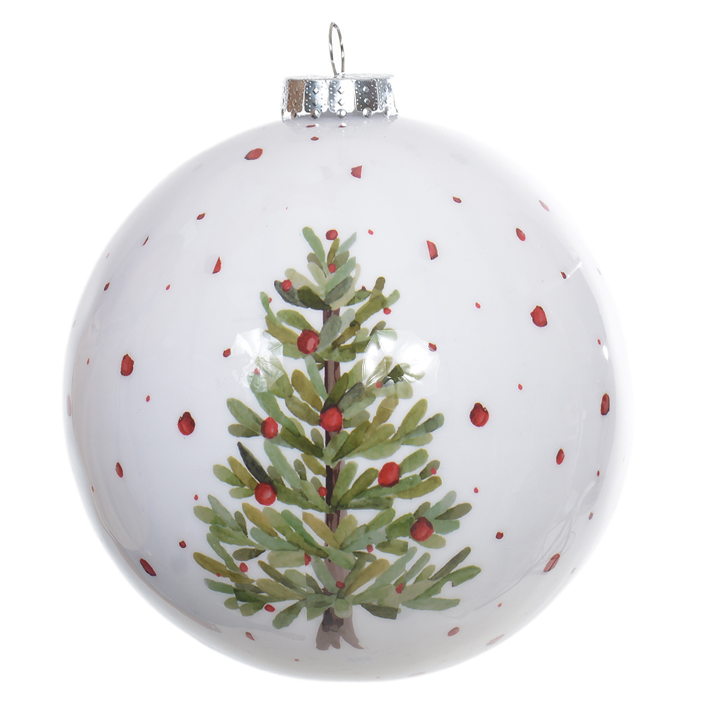 BOLA DECORADA NATAL (BRANCO) 20X20X20cm