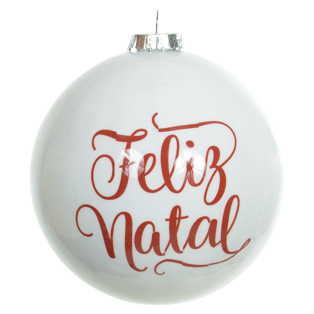 BOLA DECORADA NATAL (BRANCO) 20X20X20cm