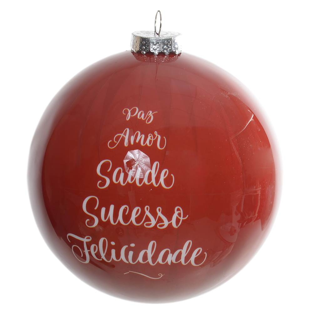 BOLA DECORADA NATAL (VERMELHO) 20X20X20cm