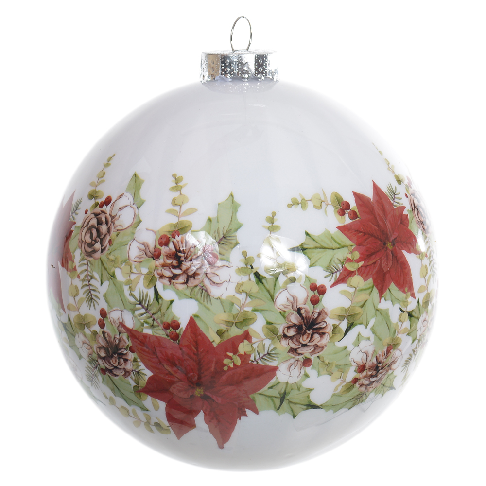 BOLA DECORADA NATAL (BEGE) 20X20X20cm