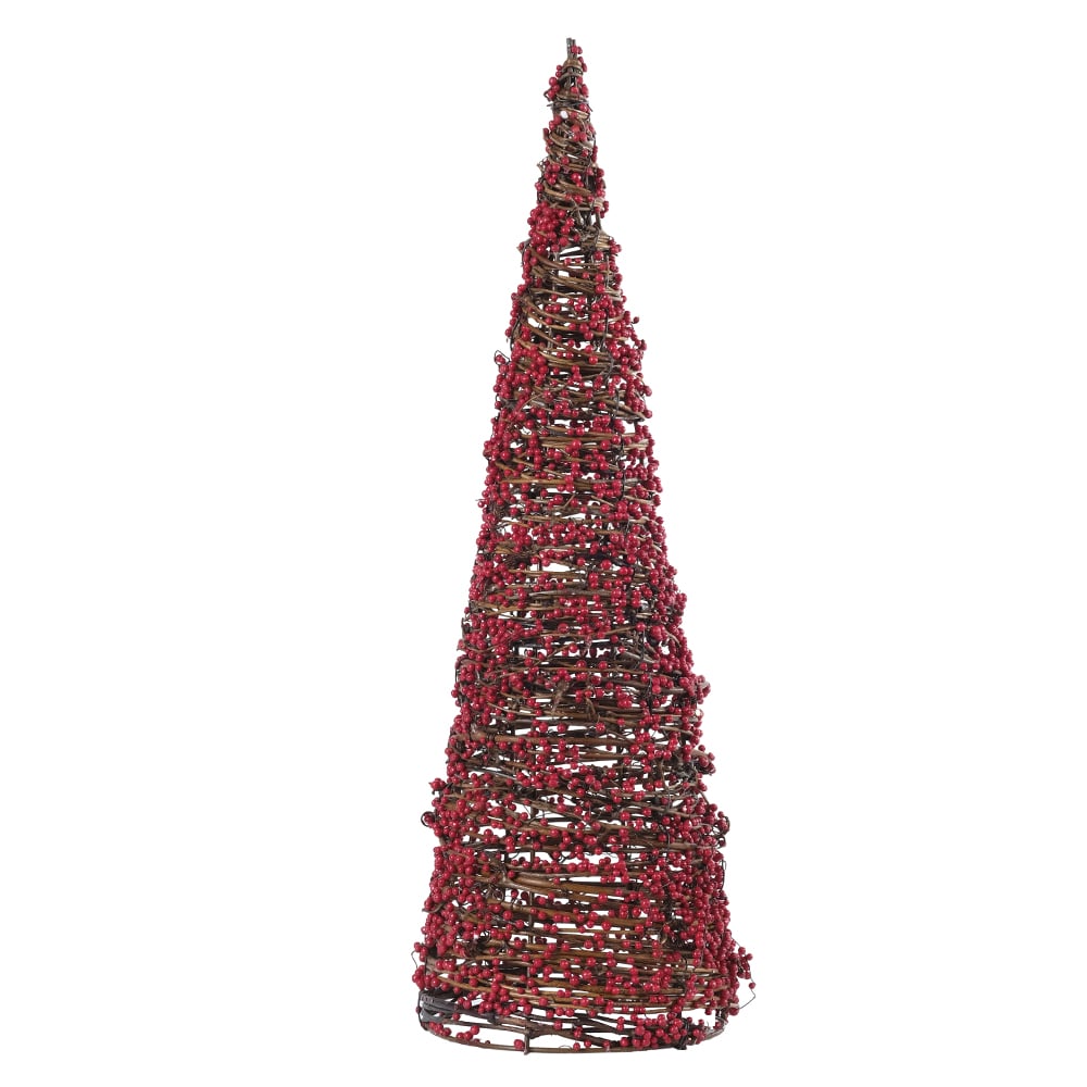 NATAL ARVORE  CONE DECORATIVA BERRY 40cm (VERMELHO MARROM)