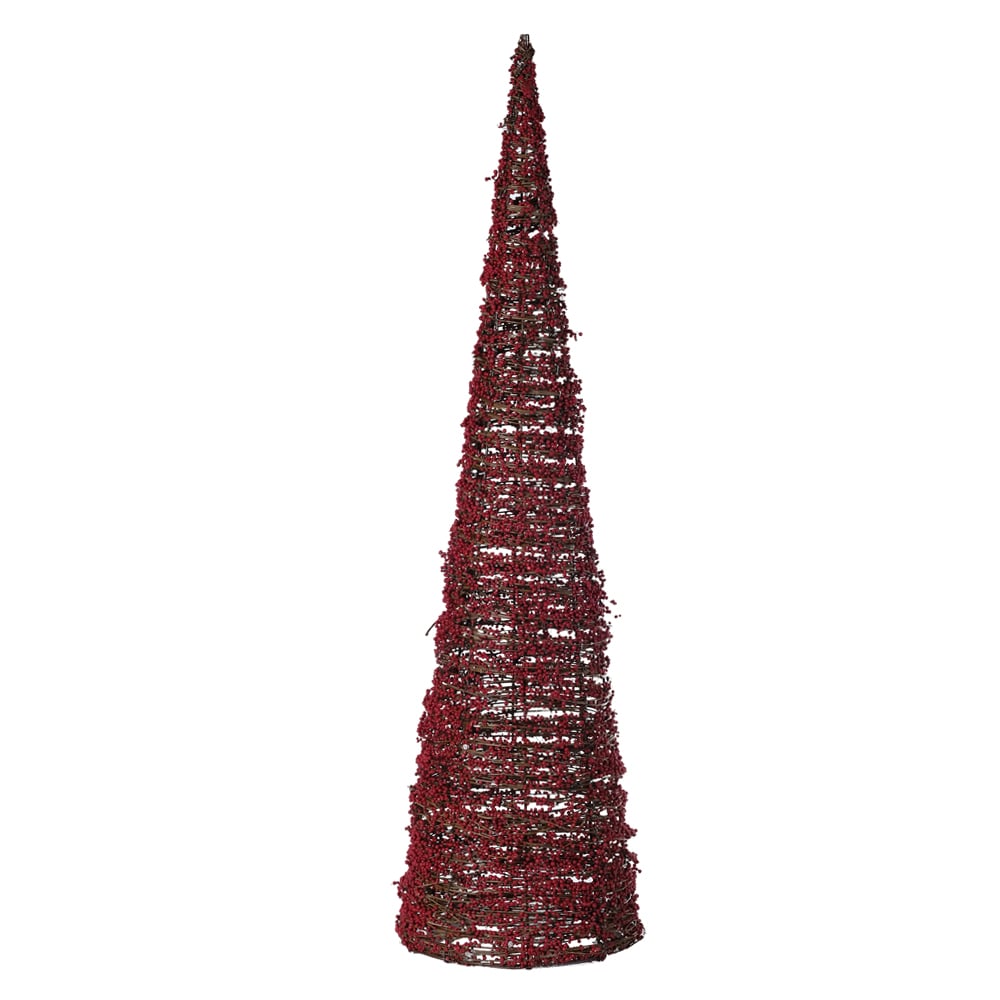 NATAL ARVORE  CONE DECORATIVA BERRY 80cm (VERMELHO MARROM)