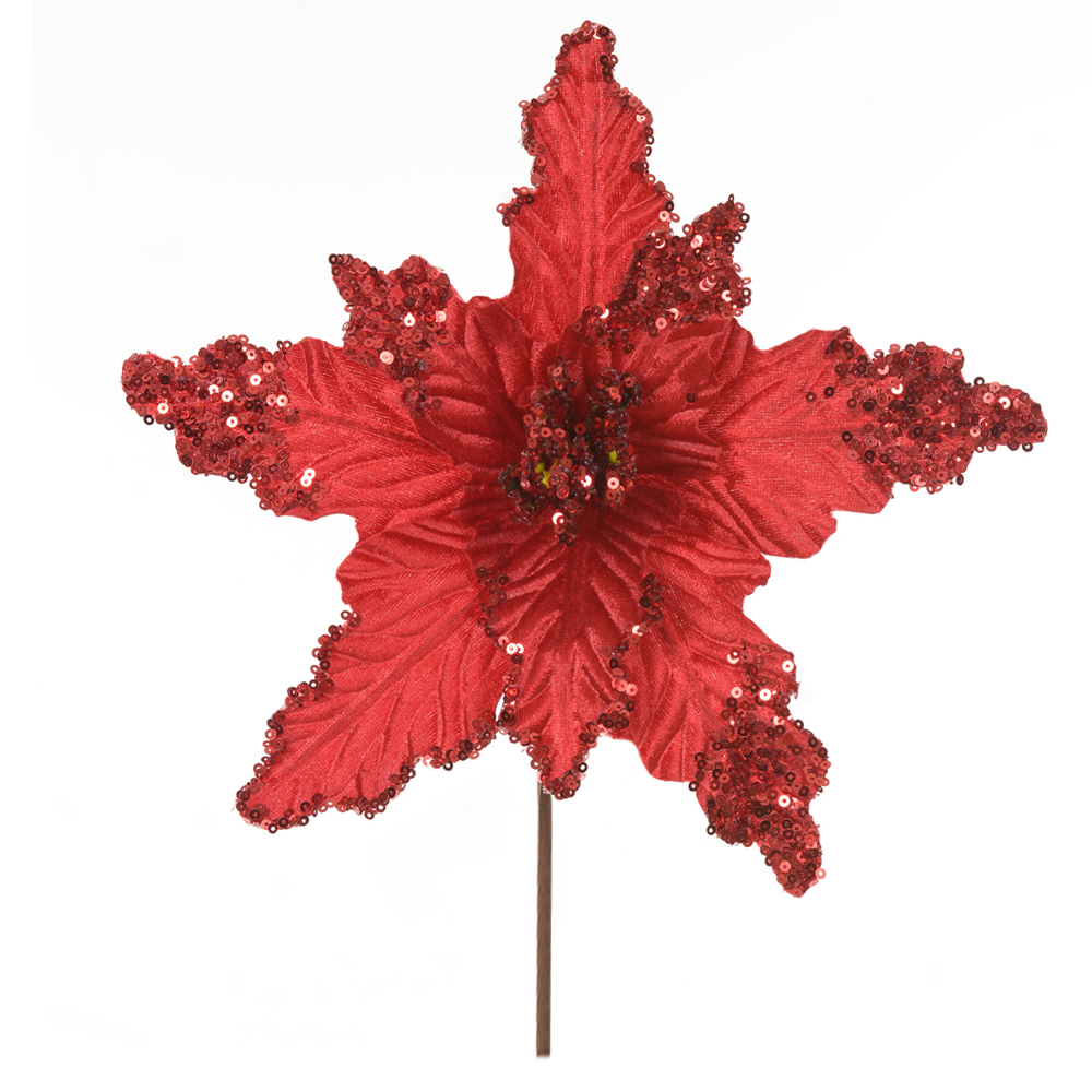 H.BICO DE PAPAGAIO NATAL AVELUDADO (VERMELHO DOURADO) 14cm 22d