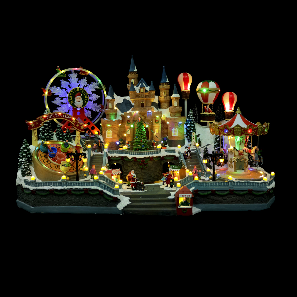 VILA NATAL C/MOVIMENTO CASTELO (COLORIDO) 80X47X44CM