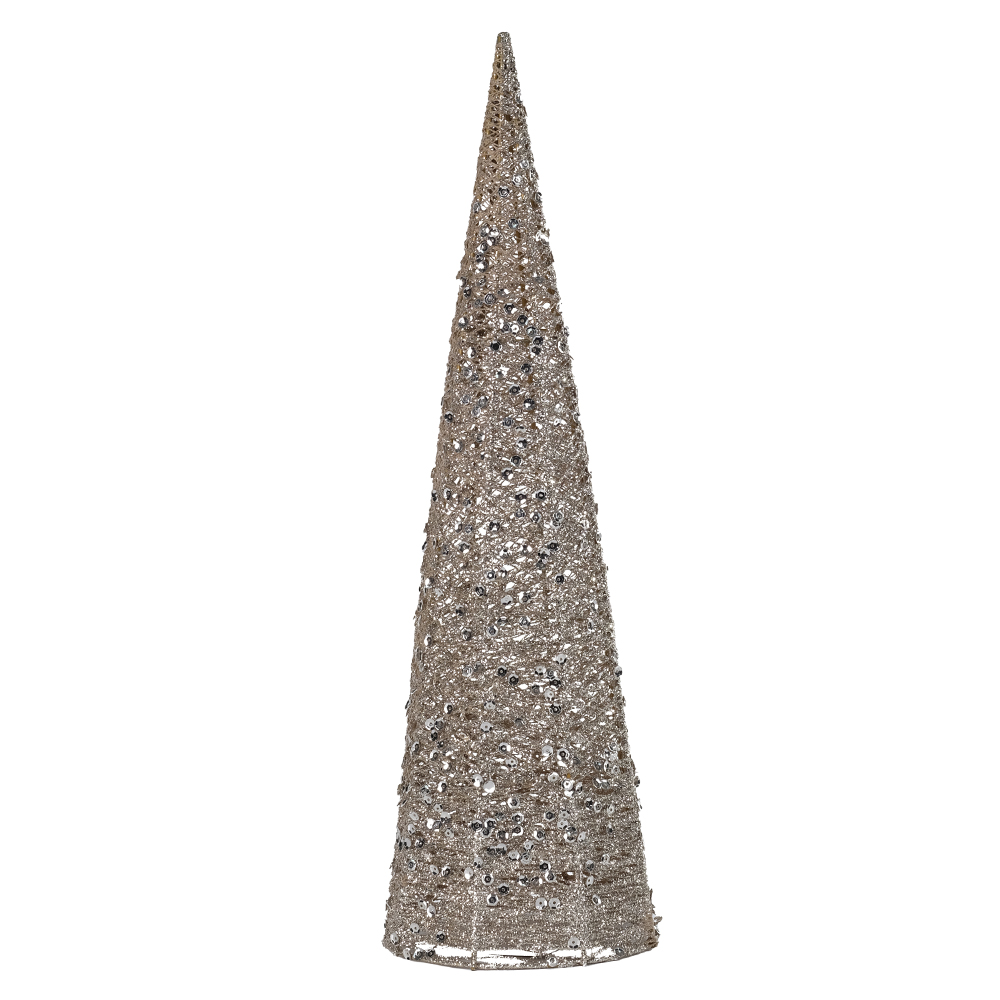 NATAL ARVORE  CONE DECORATIVA 40cm (CHAMPANHE)