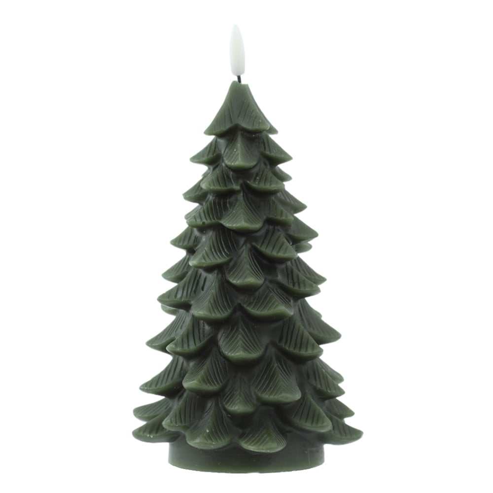 VELA LED CERA ARVORE NATAL A PILHA (VERDE) 22X12cm