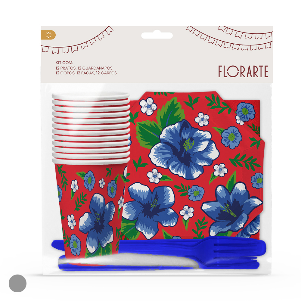 KIT FESTA JUNINA CHITA 60 PECAS (VERMELHO) 18cm