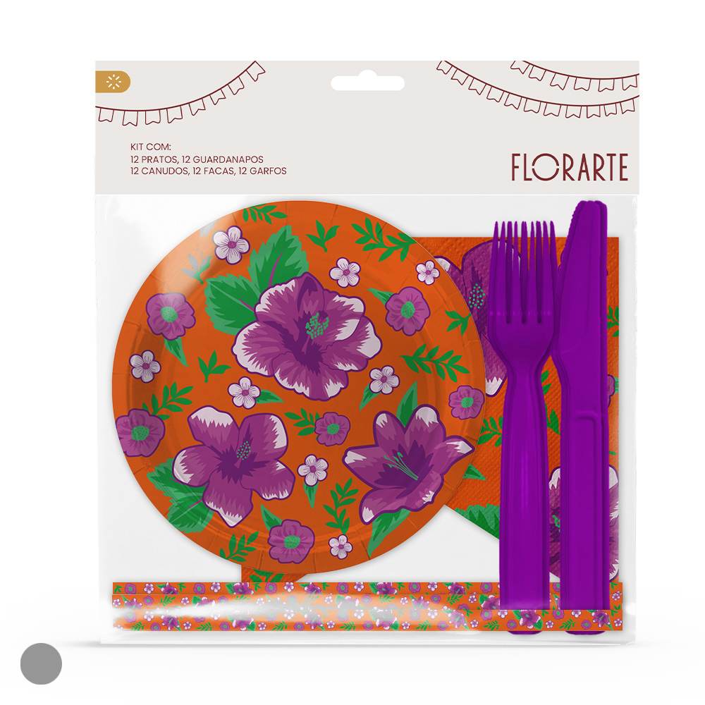 KIT FESTA JUNINA 60 CHITA PECAS (LARANJA) 19cm