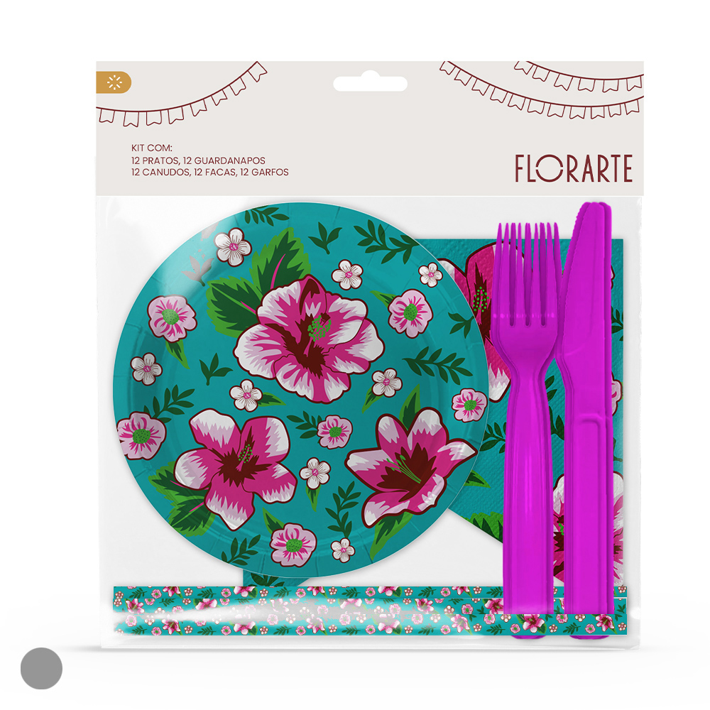 KIT FESTA JUNINA 60 CHITA PECAS (VERDE) 19cm