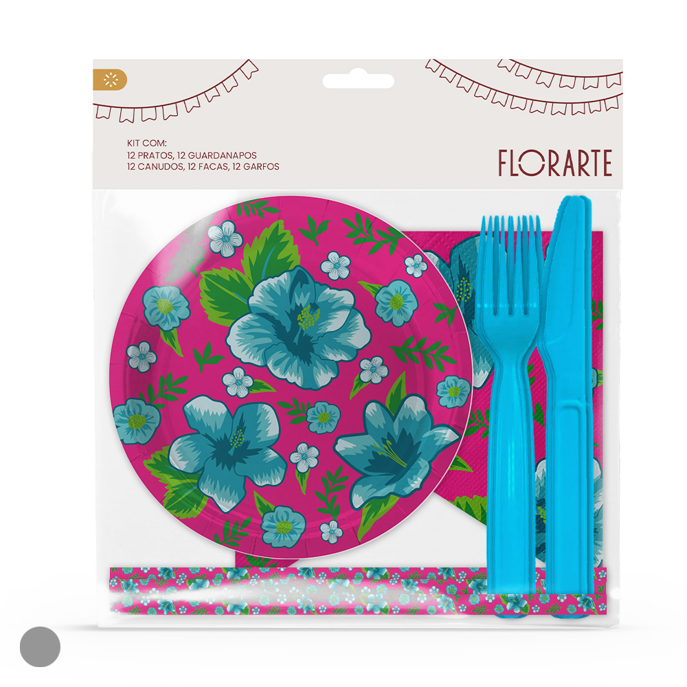 KIT FESTA JUNINA 60 CHITA PECAS (ROSA) 19cm