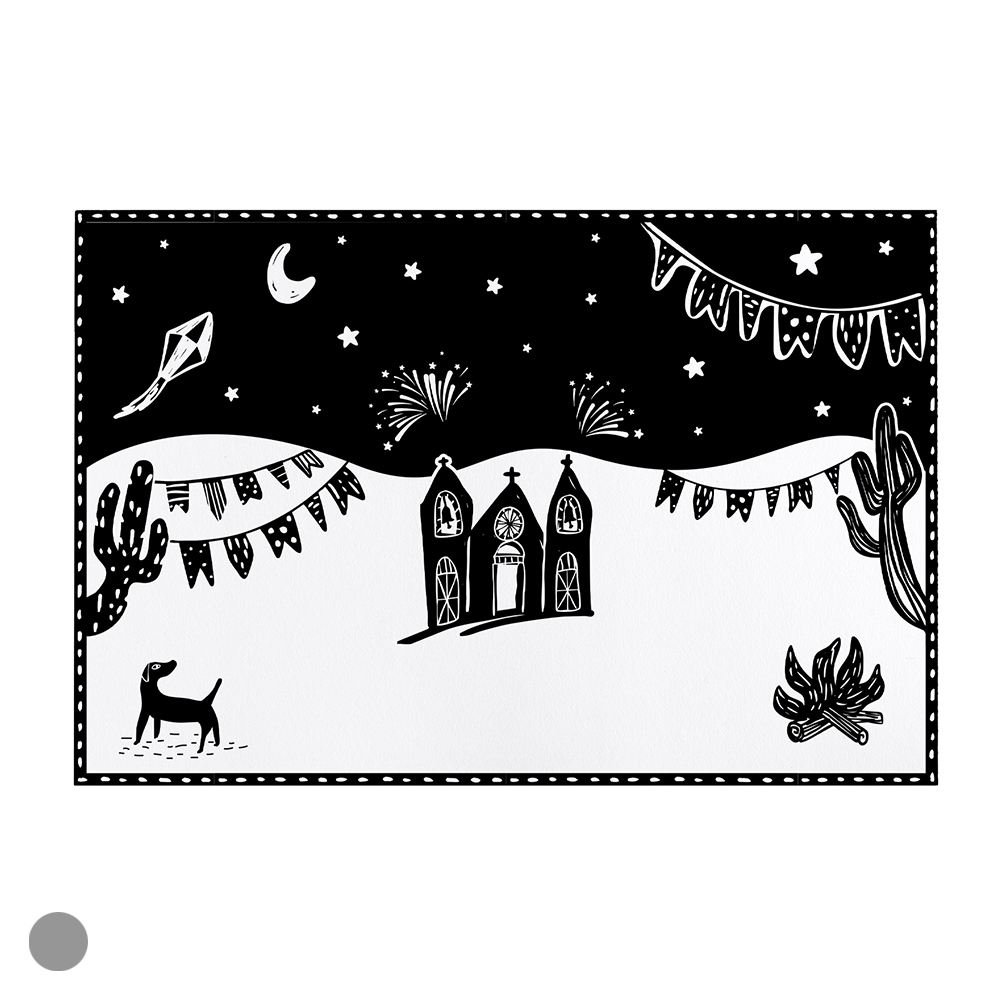 LUGAR AMERICANO PAPEL C/6 (PRETO) 45X30cm