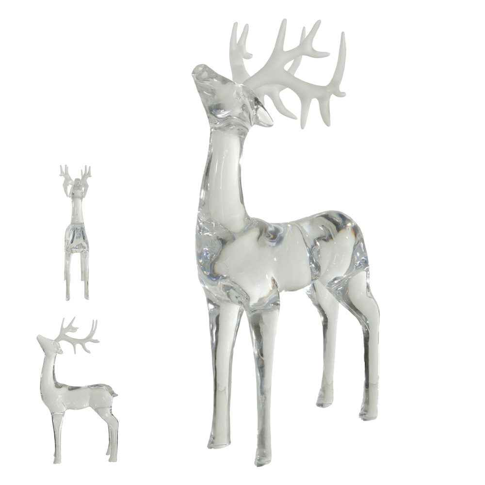 NATAL  RENA DECORATIVA 38cm (TRANSPARENTE)