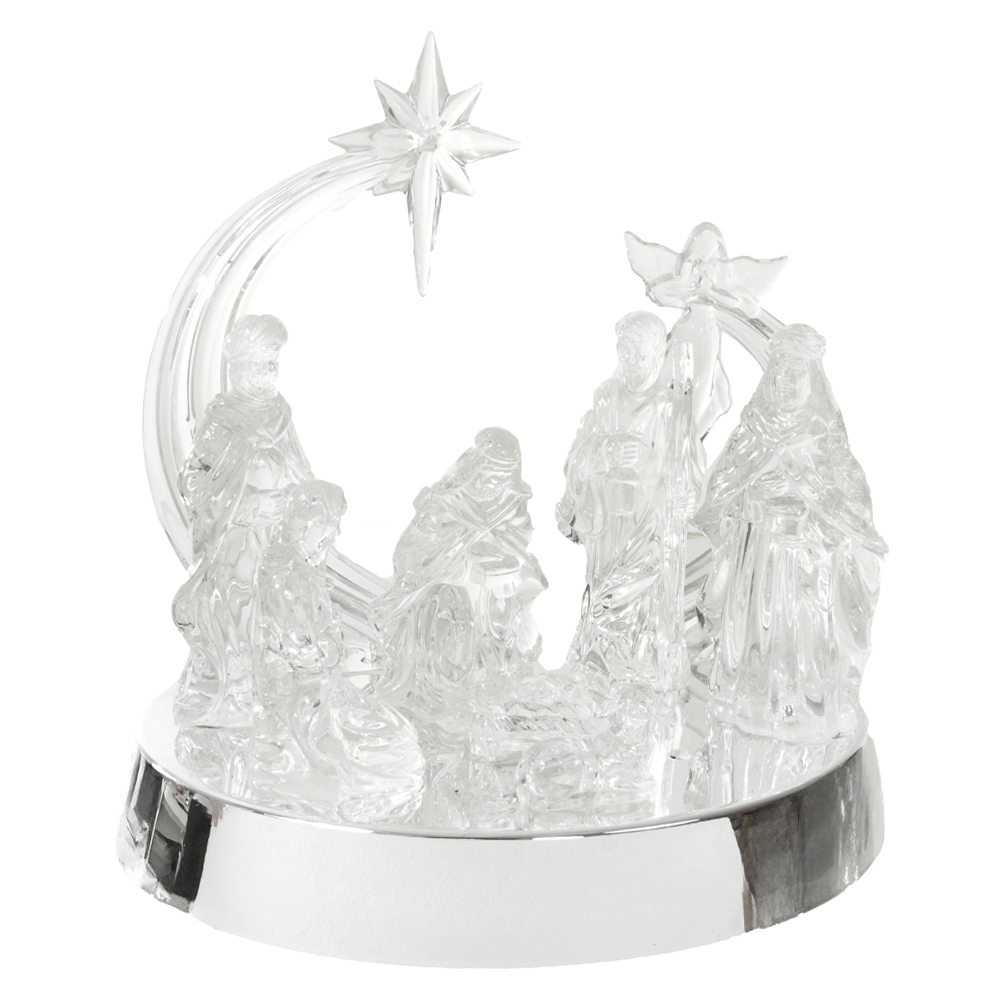 NATAL  PRESEPIO C/LED 18,5cm (TRANSPARENTE)