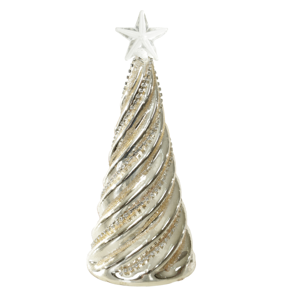 NATAL  ARVORE. DECORATIVA STRASS 18cm (CHAMPANHE)