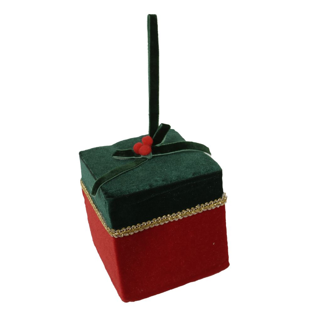 ENFEITE NATAL PRESENTE PENDURAR (VERMELHO VERDE) 10cm