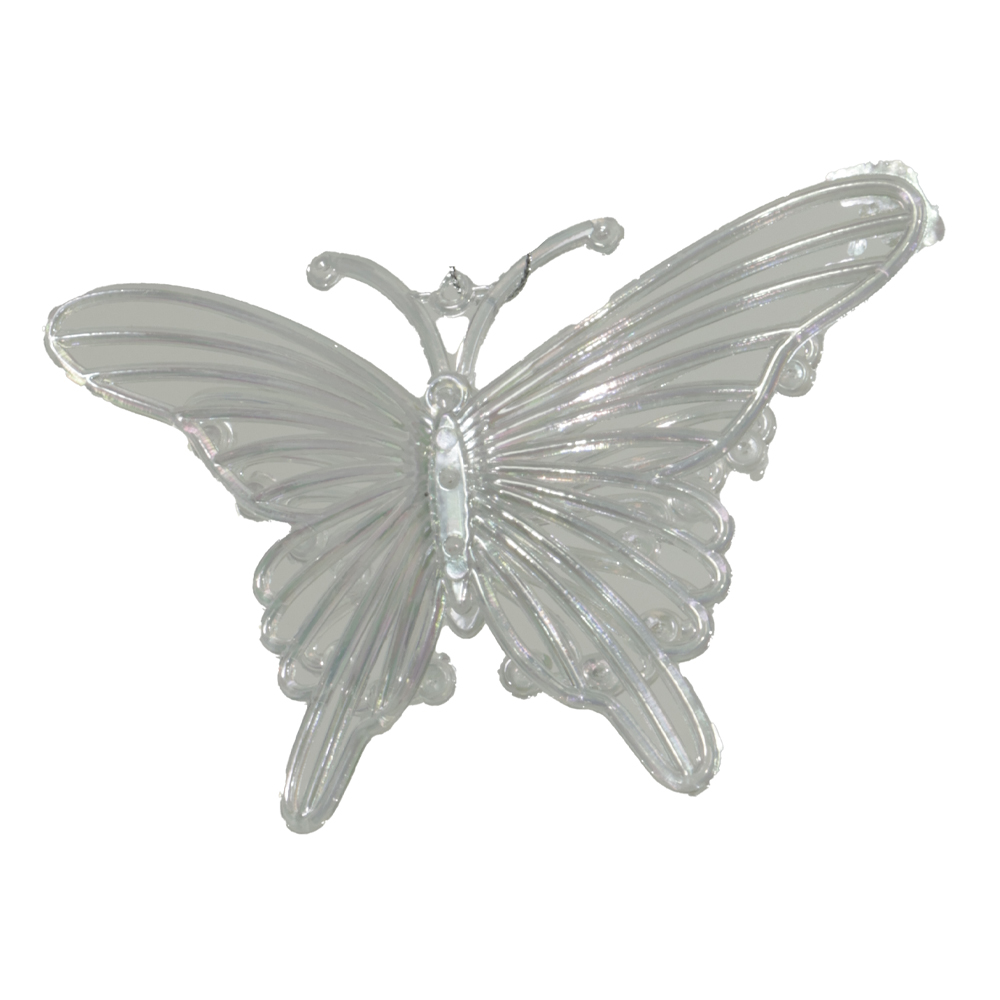 ENFEITE NATAL BORBOLETA (BRANCO) 8cm