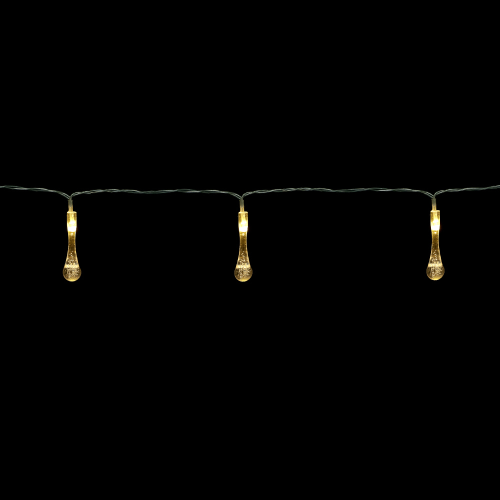 CORDAO GOTA  DE AGUA NATAL C/10 (BRANCO QUENTE) 1,3m