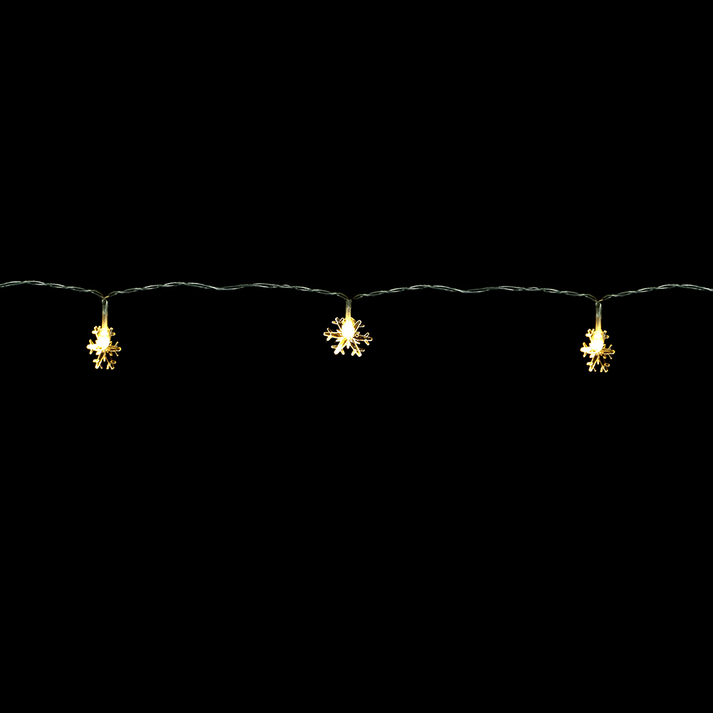 CORDAO FLOCO DE NEVE NATAL C/10 (BRANCO QUENTE) 1,3m