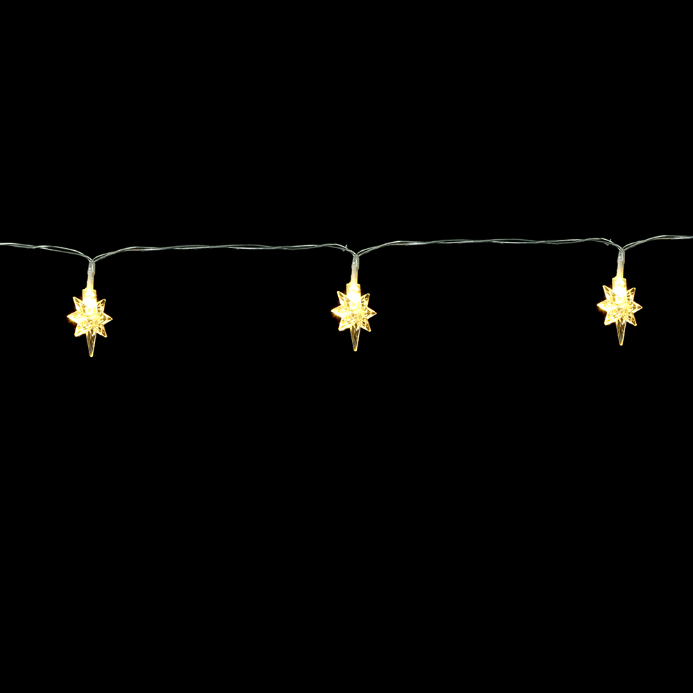 CORDAO ESTRELA NATAL C/10 (BRANCO QUENTE) 1,3m