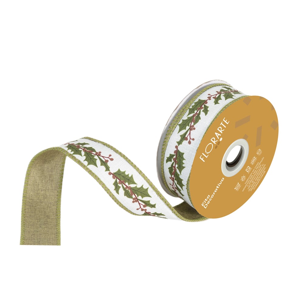 FITA ARAMADA LINHO DUPLA FACE C/COSTURA (VERDE) 3,8cmX9,14m