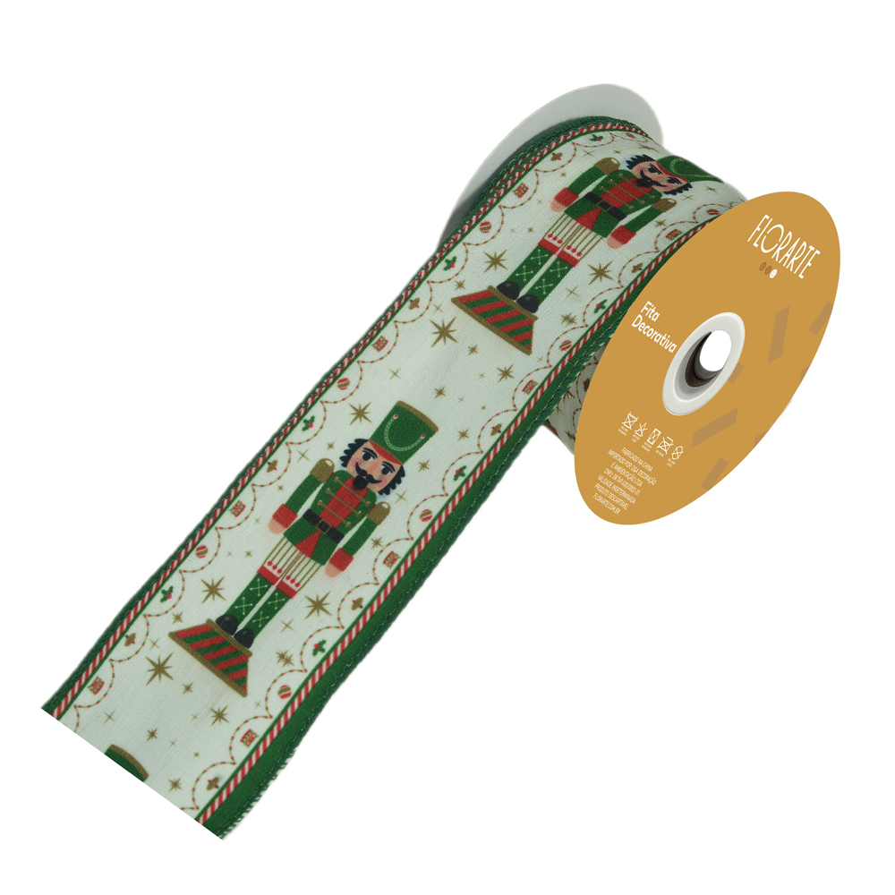 FITA ARAMADA LINHO C/COSTURA (VERMELHO VERDE) 6,3cmX9,14m