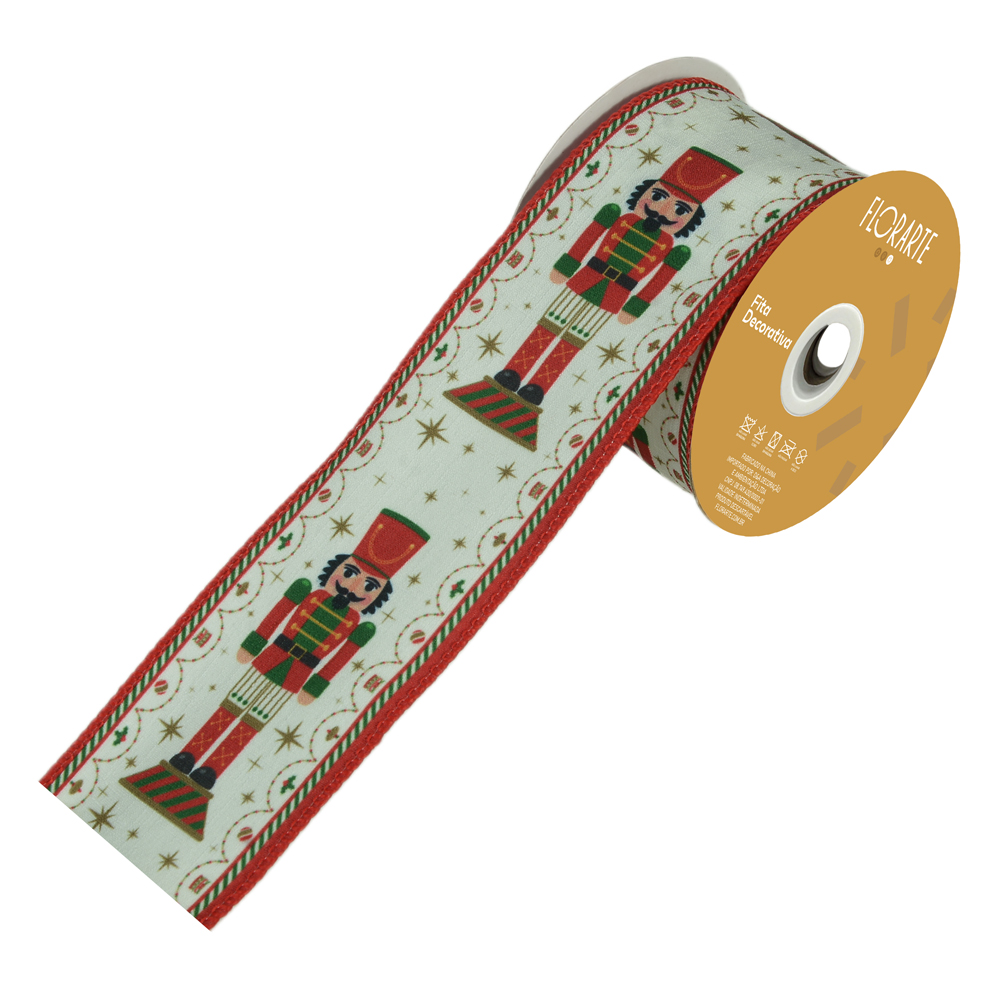 FITA ARAMADA LINHO C/COSTURA (VERMELHO VERDE) 6,3cmX9,14m