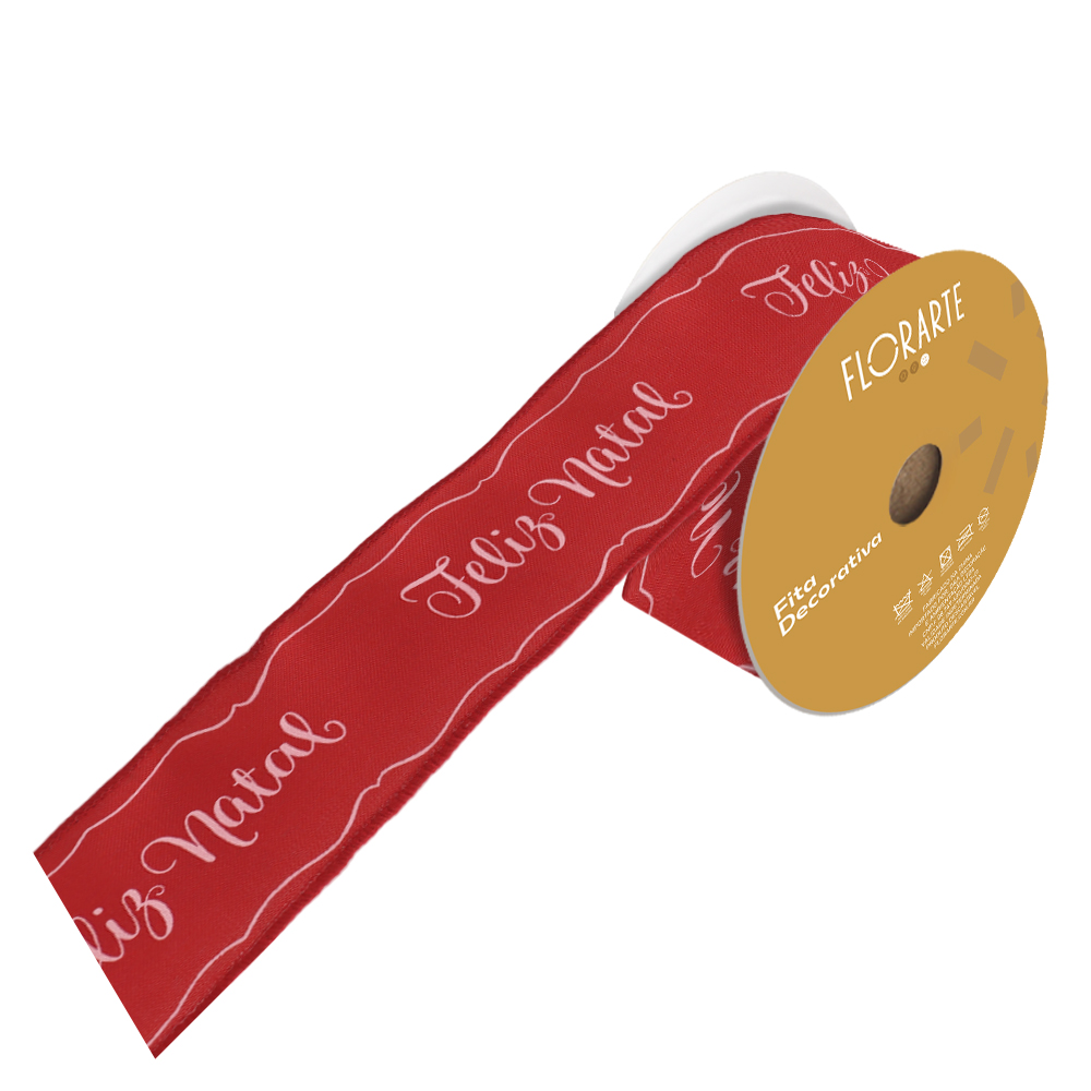 FITA ARAMADA LINHO C/COSTURA (VERMELHO BRANCO) 6,3cmX9,14m